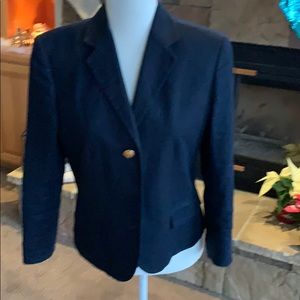 Chaps navy linen blazer with gold buttons
